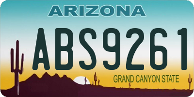 AZ license plate ABS9261