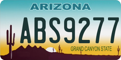 AZ license plate ABS9277