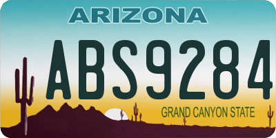 AZ license plate ABS9284