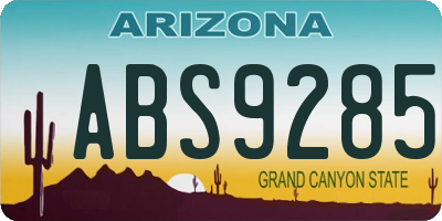 AZ license plate ABS9285