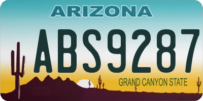 AZ license plate ABS9287