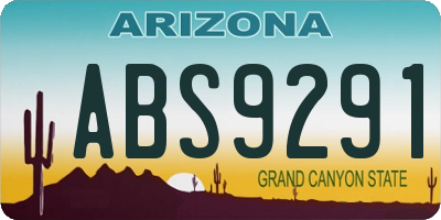 AZ license plate ABS9291