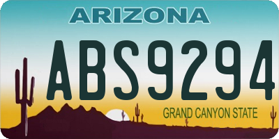 AZ license plate ABS9294