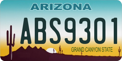 AZ license plate ABS9301