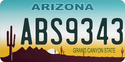 AZ license plate ABS9343