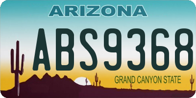 AZ license plate ABS9368