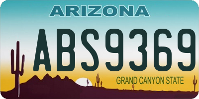 AZ license plate ABS9369