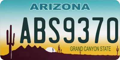 AZ license plate ABS9370