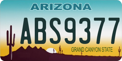 AZ license plate ABS9377