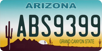 AZ license plate ABS9399