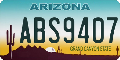AZ license plate ABS9407