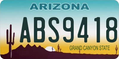 AZ license plate ABS9418