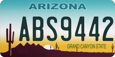 AZ license plate ABS9442