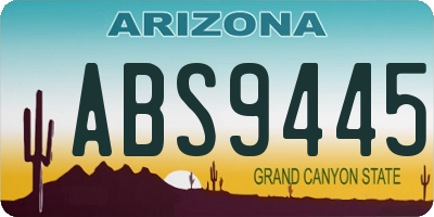 AZ license plate ABS9445
