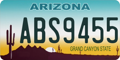 AZ license plate ABS9455