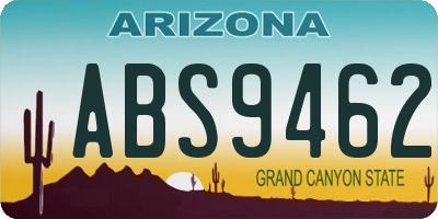 AZ license plate ABS9462