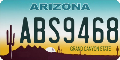 AZ license plate ABS9468