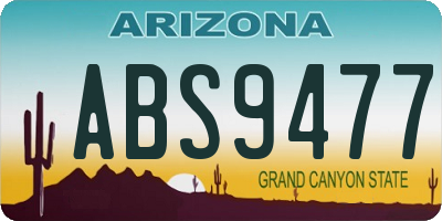 AZ license plate ABS9477