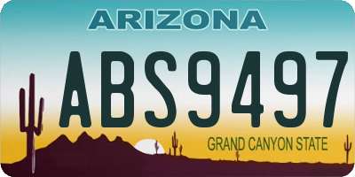 AZ license plate ABS9497