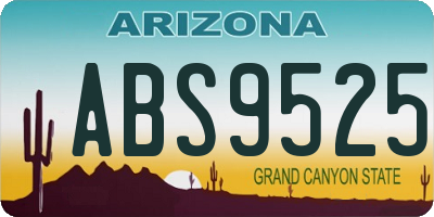 AZ license plate ABS9525