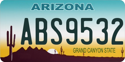 AZ license plate ABS9532