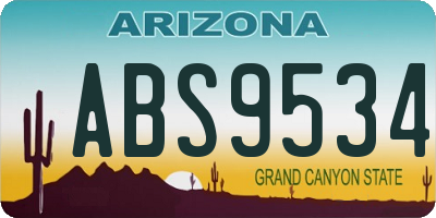 AZ license plate ABS9534