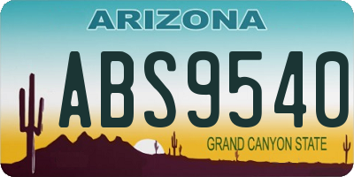 AZ license plate ABS9540