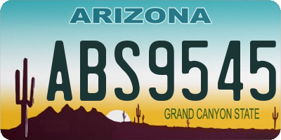 AZ license plate ABS9545