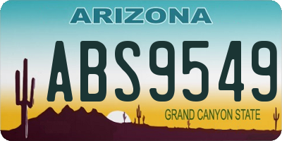 AZ license plate ABS9549