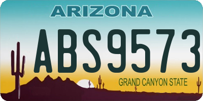 AZ license plate ABS9573