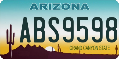AZ license plate ABS9598