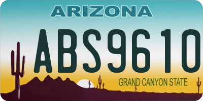 AZ license plate ABS9610
