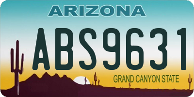 AZ license plate ABS9631