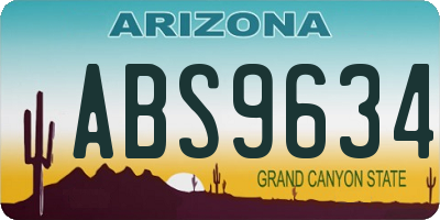 AZ license plate ABS9634