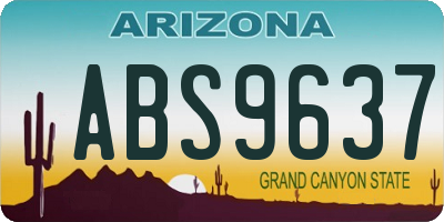 AZ license plate ABS9637