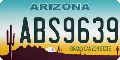 AZ license plate ABS9639
