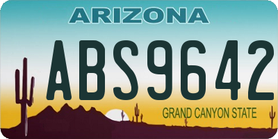 AZ license plate ABS9642