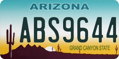 AZ license plate ABS9644