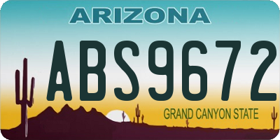 AZ license plate ABS9672