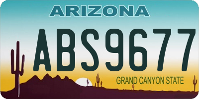 AZ license plate ABS9677