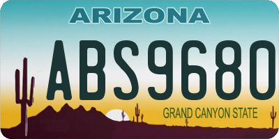 AZ license plate ABS9680