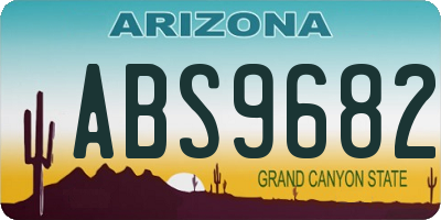 AZ license plate ABS9682