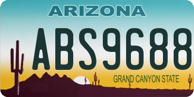 AZ license plate ABS9688