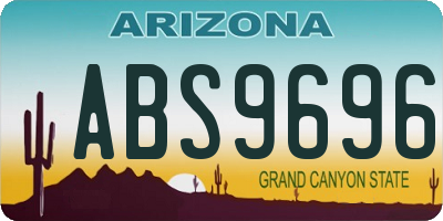 AZ license plate ABS9696