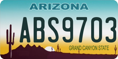 AZ license plate ABS9703