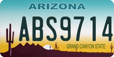 AZ license plate ABS9714