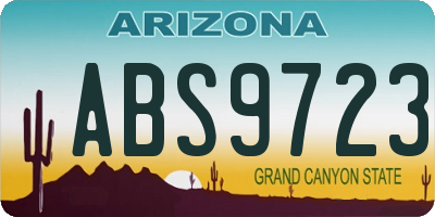 AZ license plate ABS9723