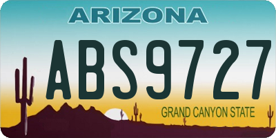 AZ license plate ABS9727