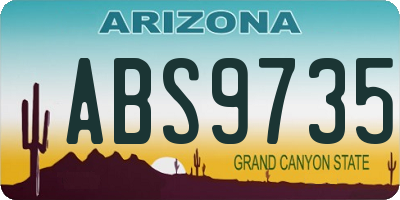 AZ license plate ABS9735