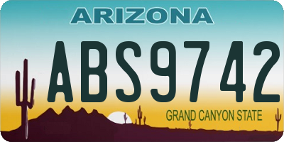 AZ license plate ABS9742